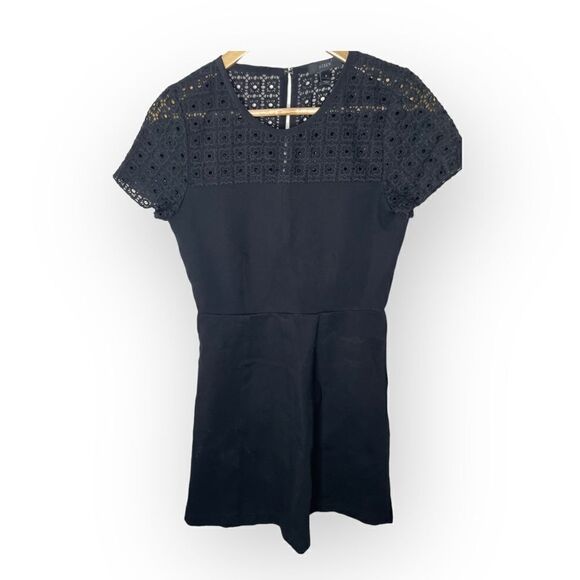 J. Crew Black Eyelet Dress #A2982 Size 6 - Picture 8 of 9